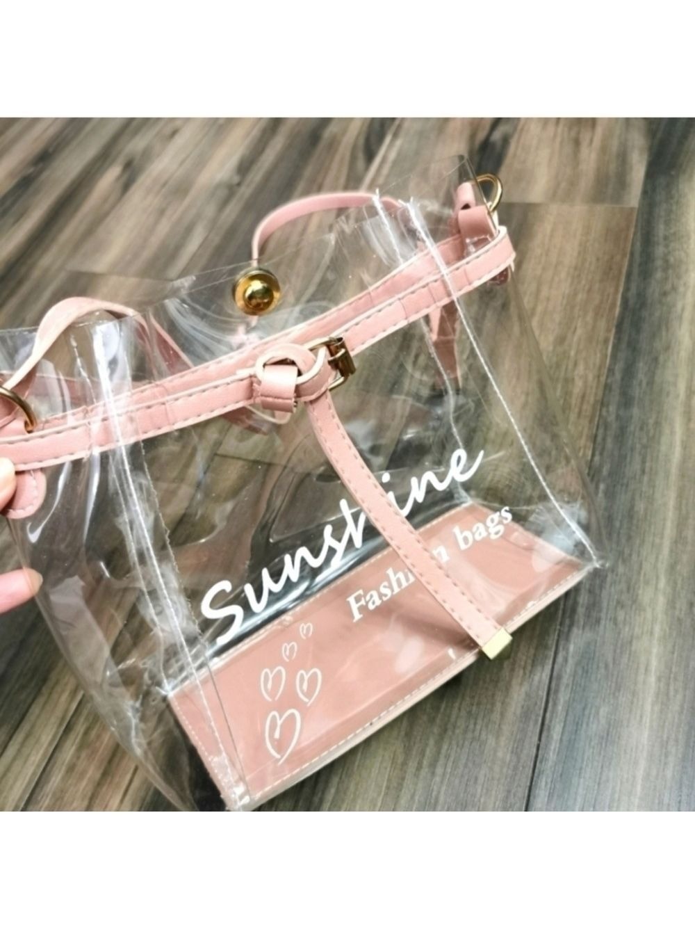 Clear PVC crossbody shoulder bag